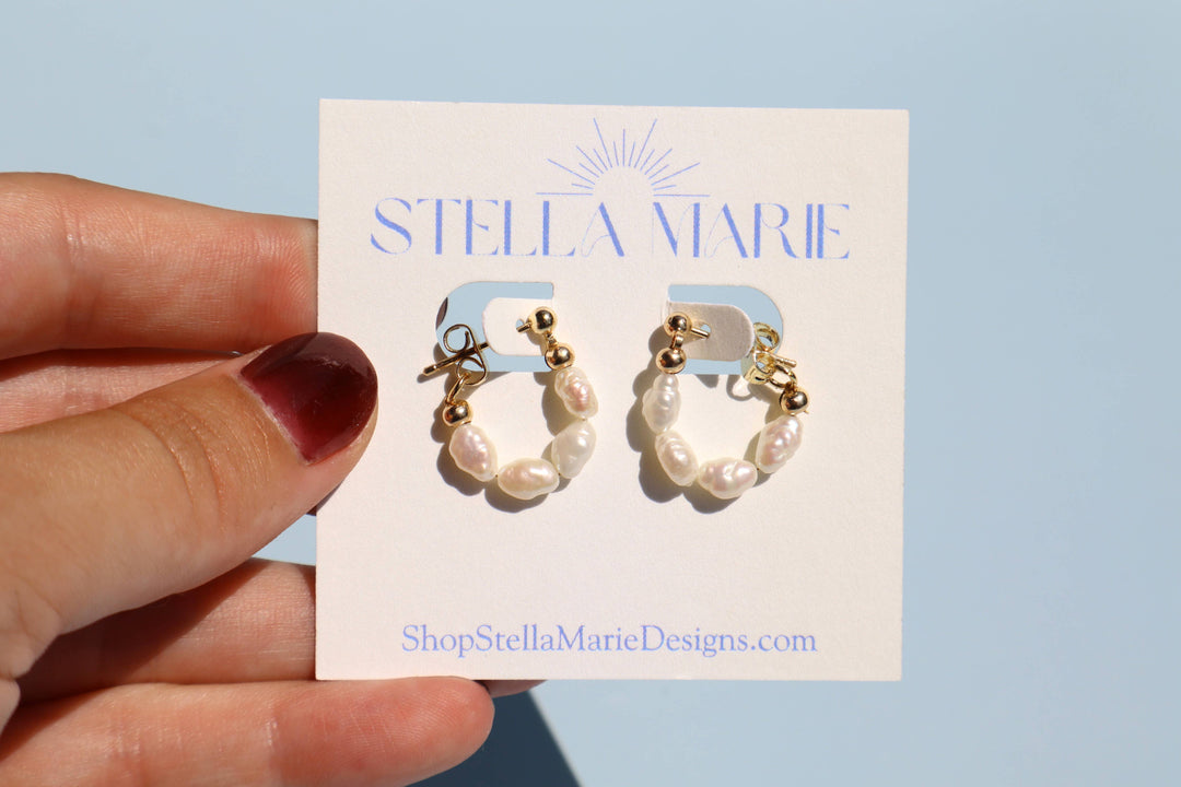 Medium Freshwater Pearl Stud Earrings