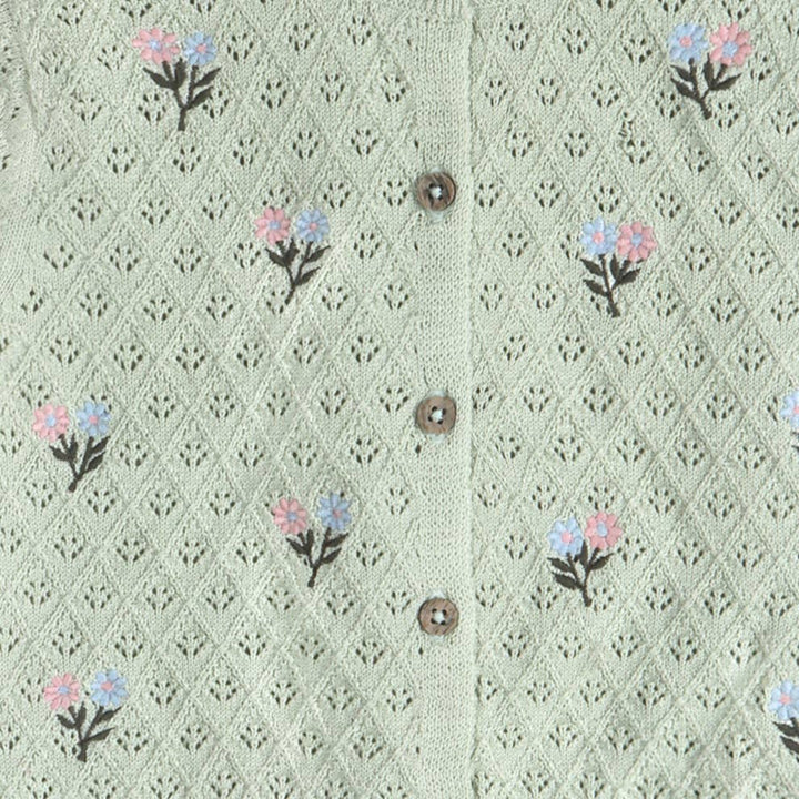 Mae Floral Pointelle Baby Cardigan
