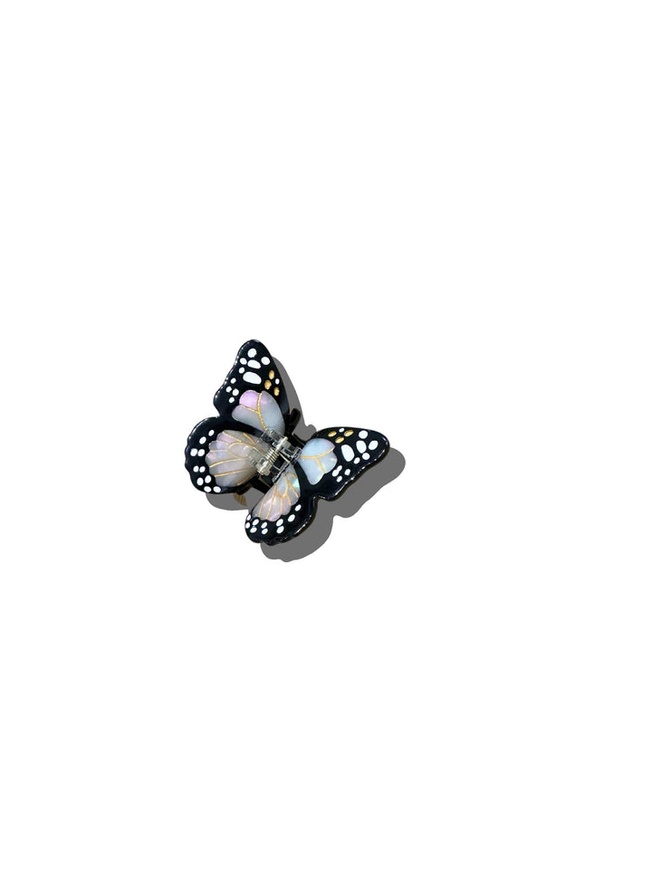 Hand-Painted Mini Monarch Claw Clip in White