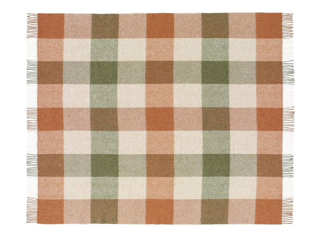 Block Check British Wool Throw, 3 Colors