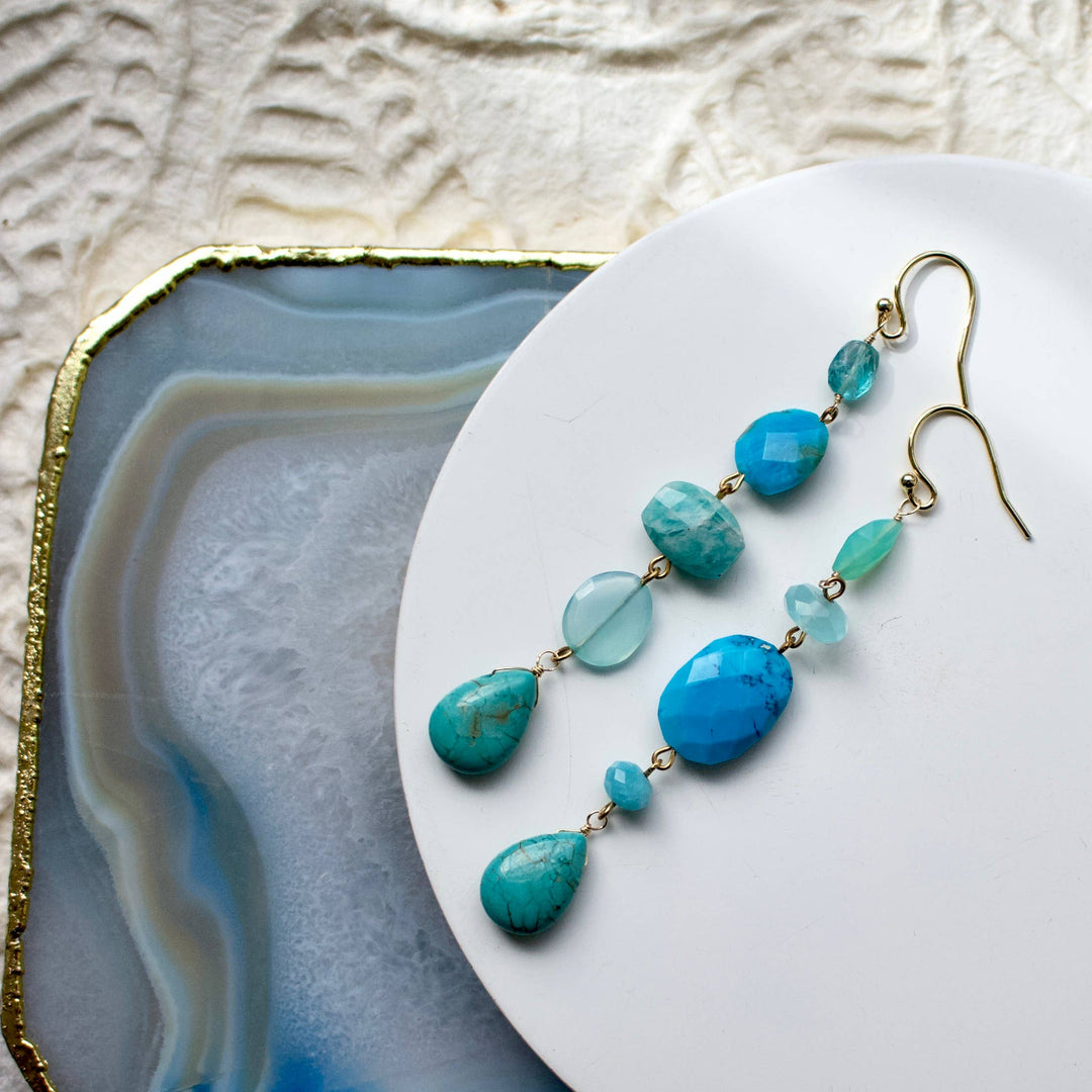 3" Mismatched Earrings in Lab Multi & Sterling Silver