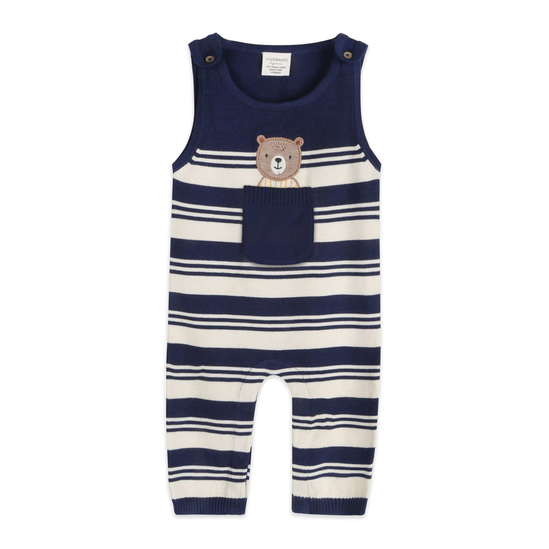 Bear Pocket Knit Baby Overall Set