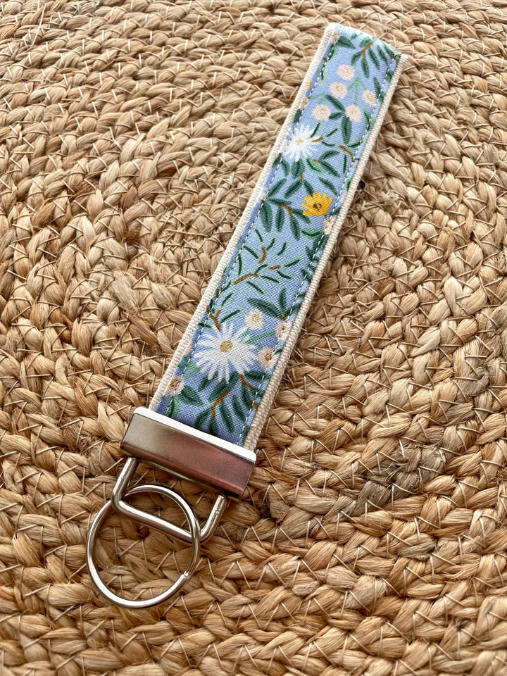 Rifle Paper Co. Daisy Fields Blue Keychain Wristlet