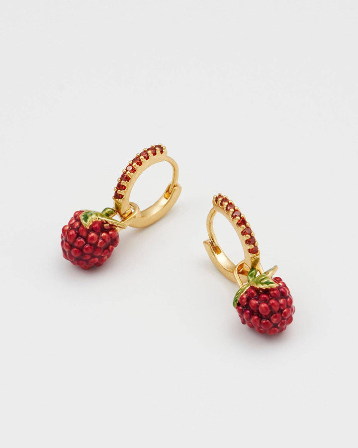 Orla Raspberry Huggie Earrings