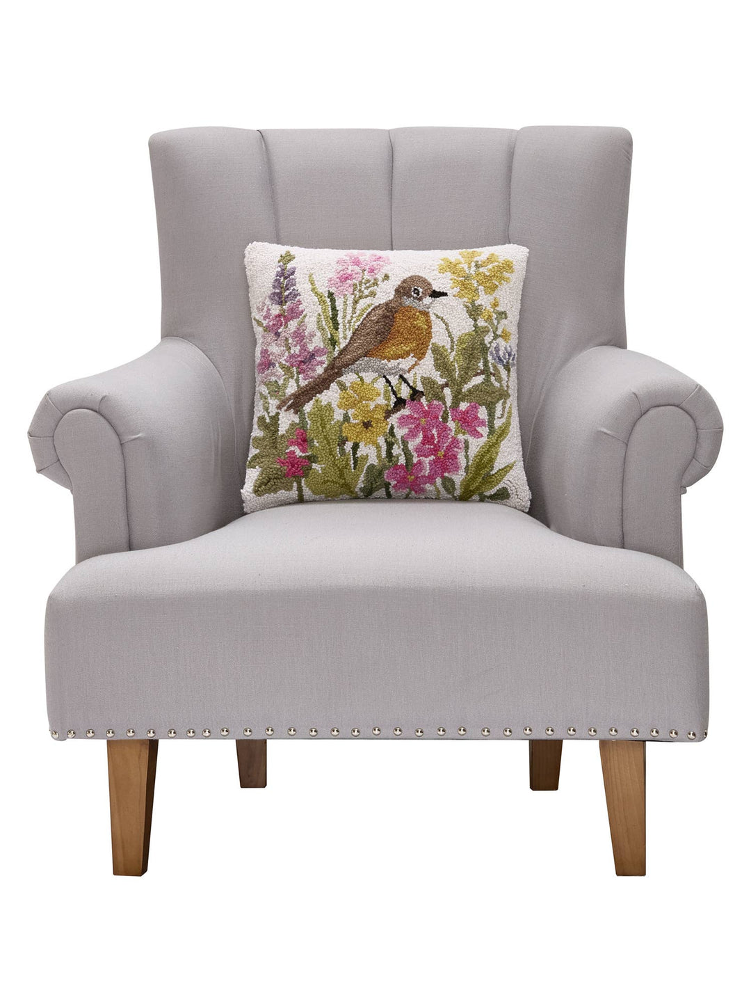 Hummingbird In Wildflowers Hook Pillow