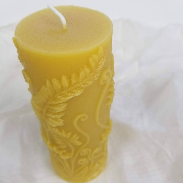 Fern Pillar Beeswax Candle
