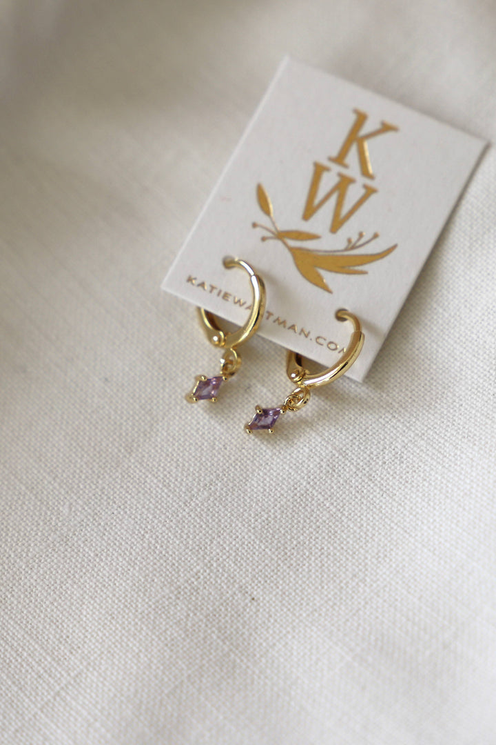 Diamond Birthstone Huggies