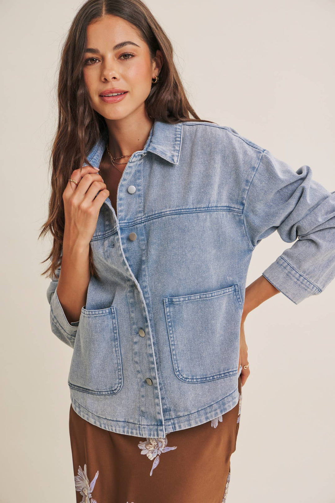 Cotton Twill Utility Oversized Jacket