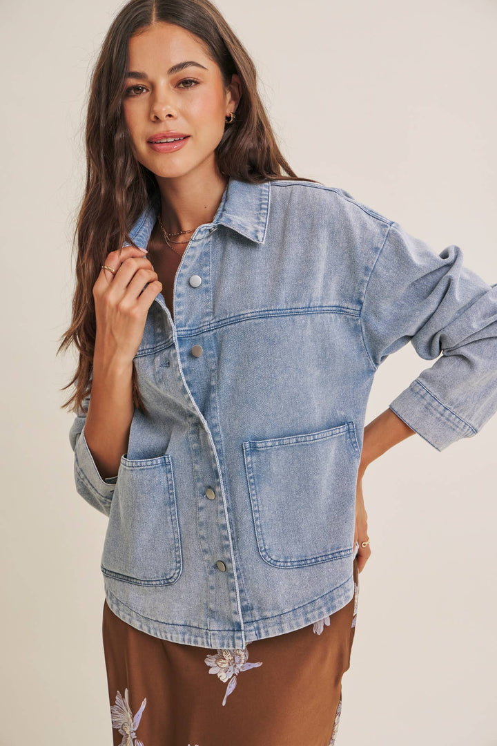 Cotton Twill Utility Oversized Jacket