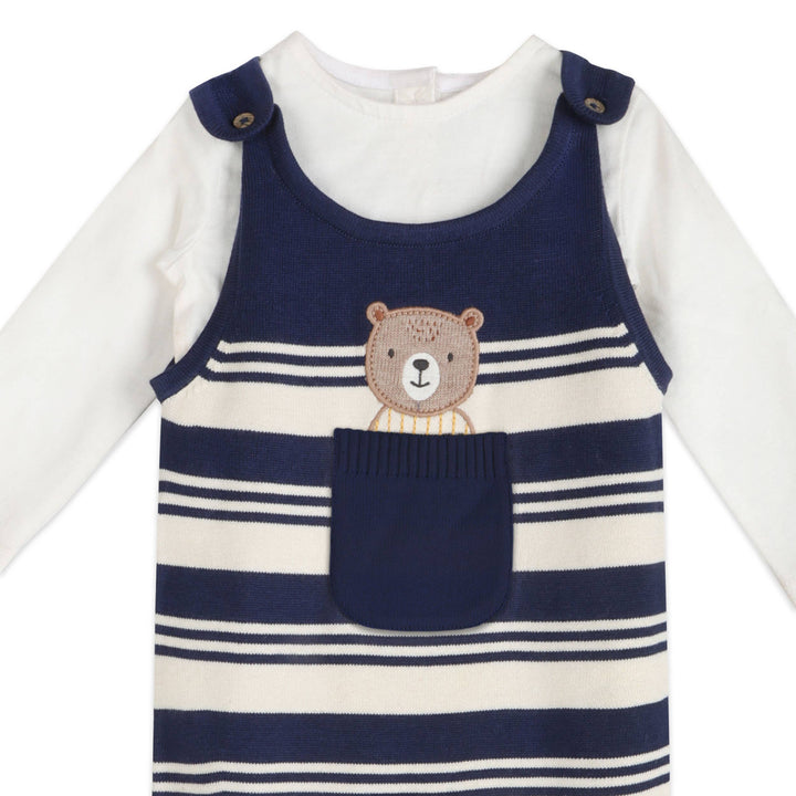 Bear Pocket Knit Baby Overall Set