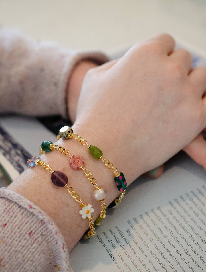Gold Chain Charm Bracelet