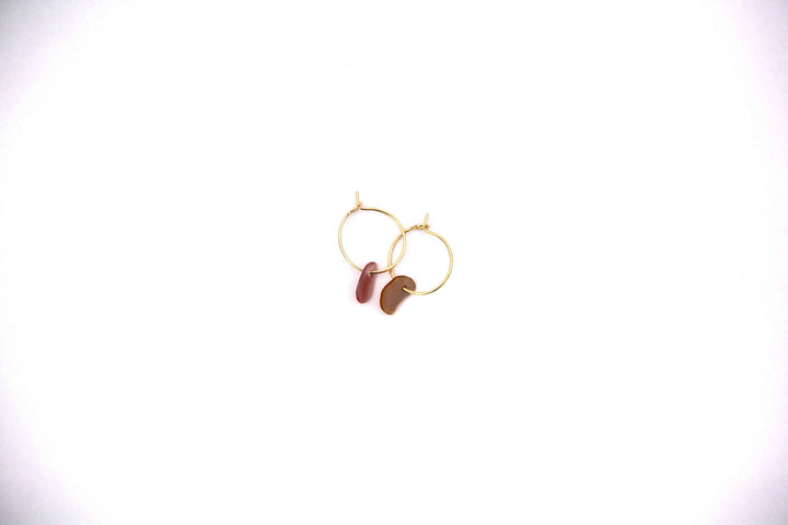 Gold Seashell Hoop Earrings