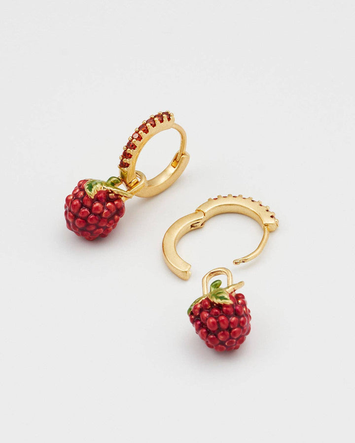 Orla Raspberry Huggie Earrings