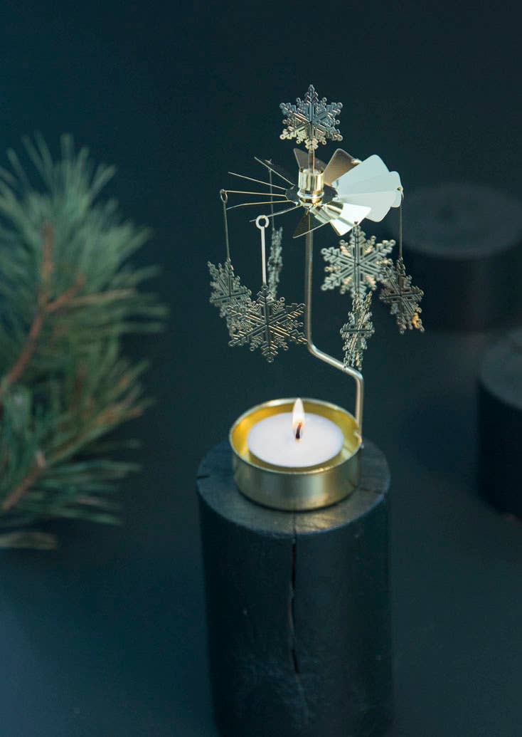 Gold Snowstar Rotary Candleholder