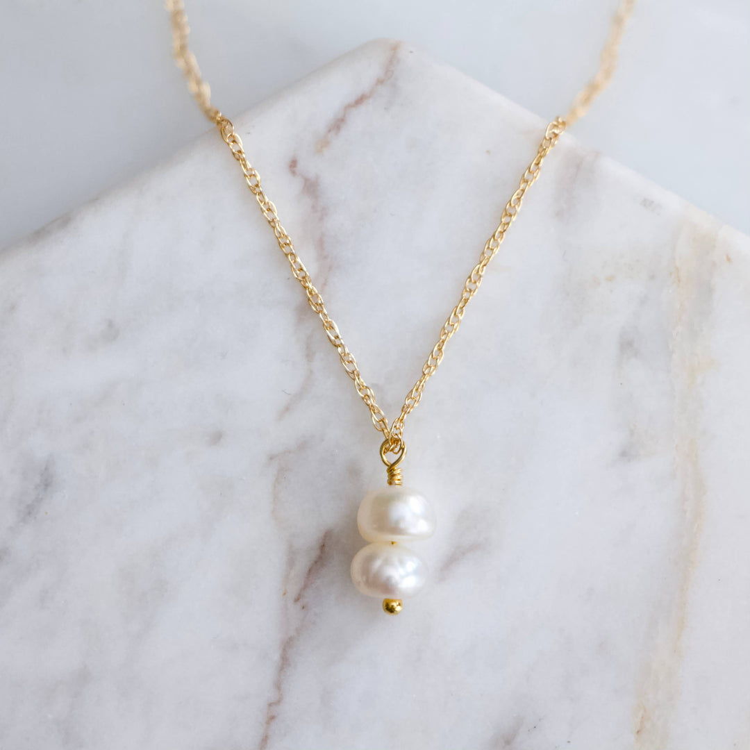 Mini Pearl Drop Necklace - Gold Filled