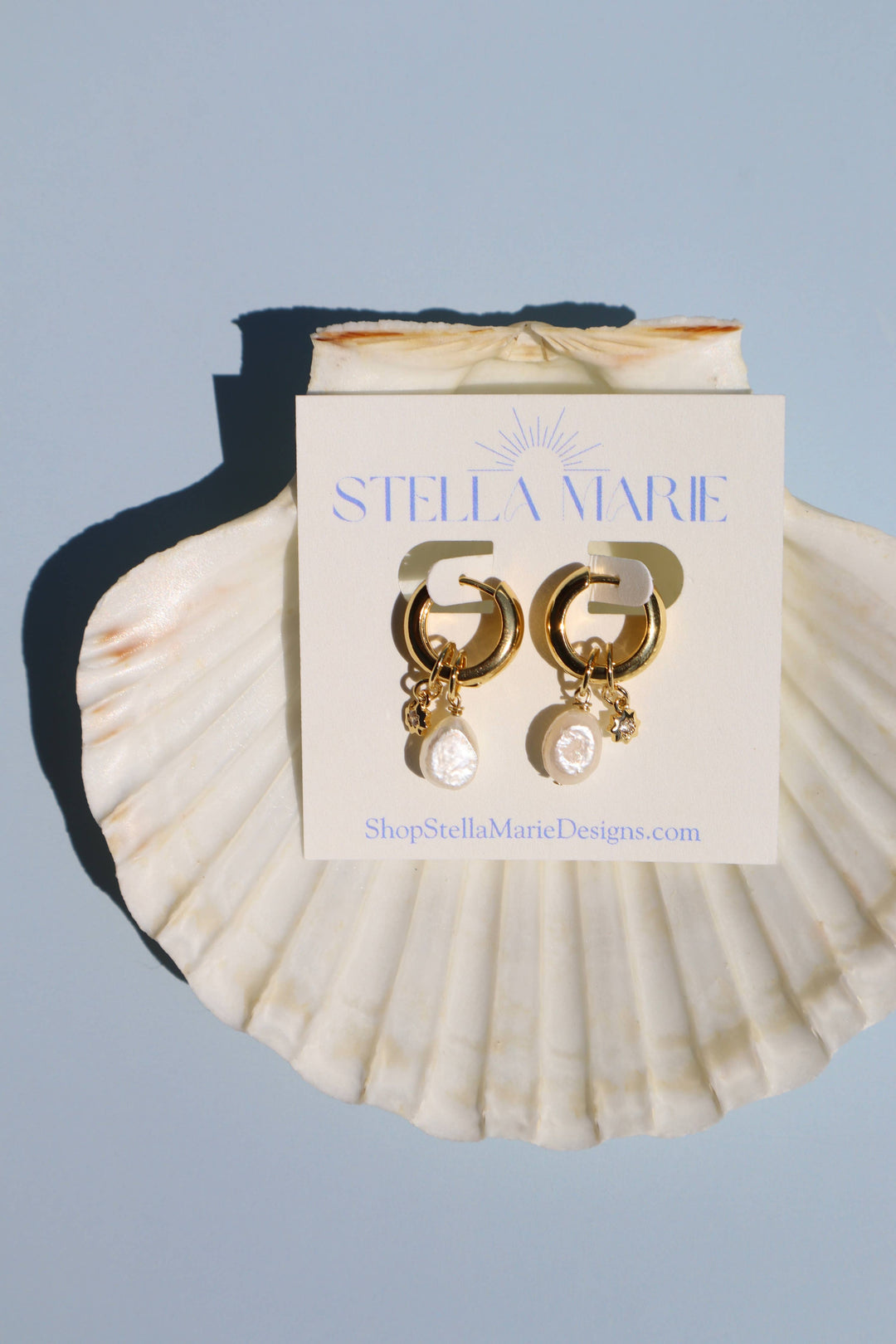 Coastal Pearl Charm Earrings