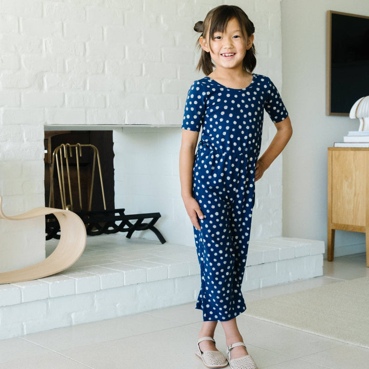 The Short Sleeve Wide Leg Jumpsuit in English Daisy