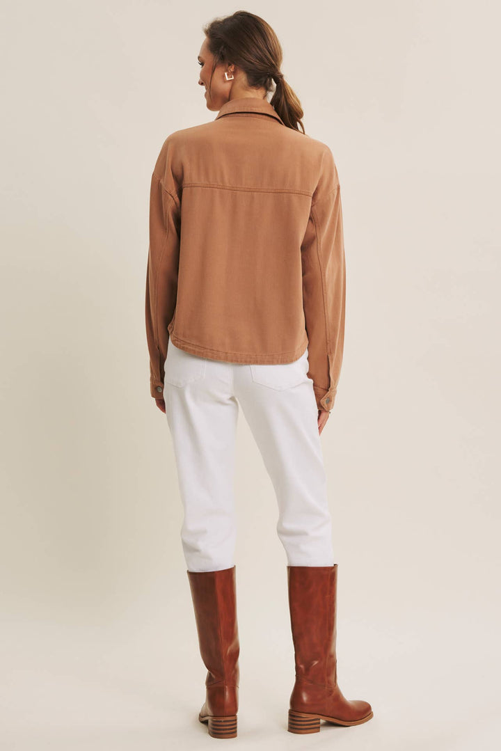 Oversized Utility Jacket in Camel