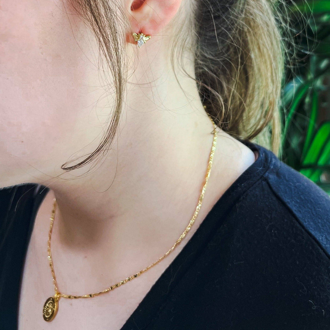 Sparkling Bee Stud Earrings