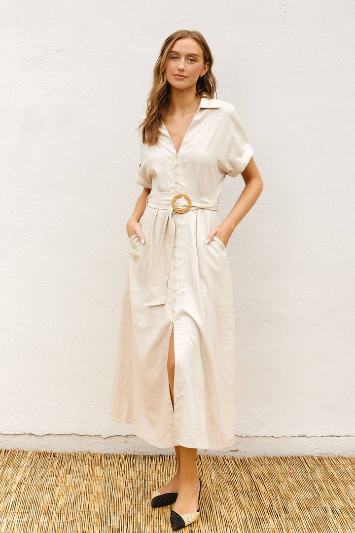 Heaven Sent Wicker Buckle Maxi Dress