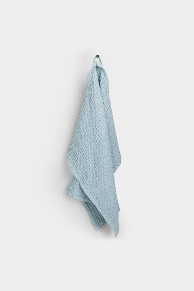 Dusty Blue Linen Waffle Towel