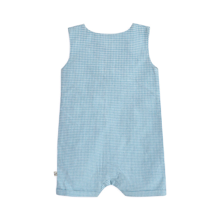 Nautical Embroidered Baby Gingham Romper