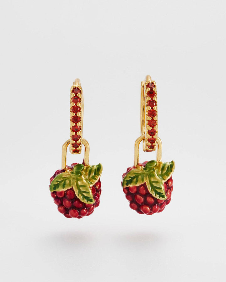 Orla Raspberry Huggie Earrings