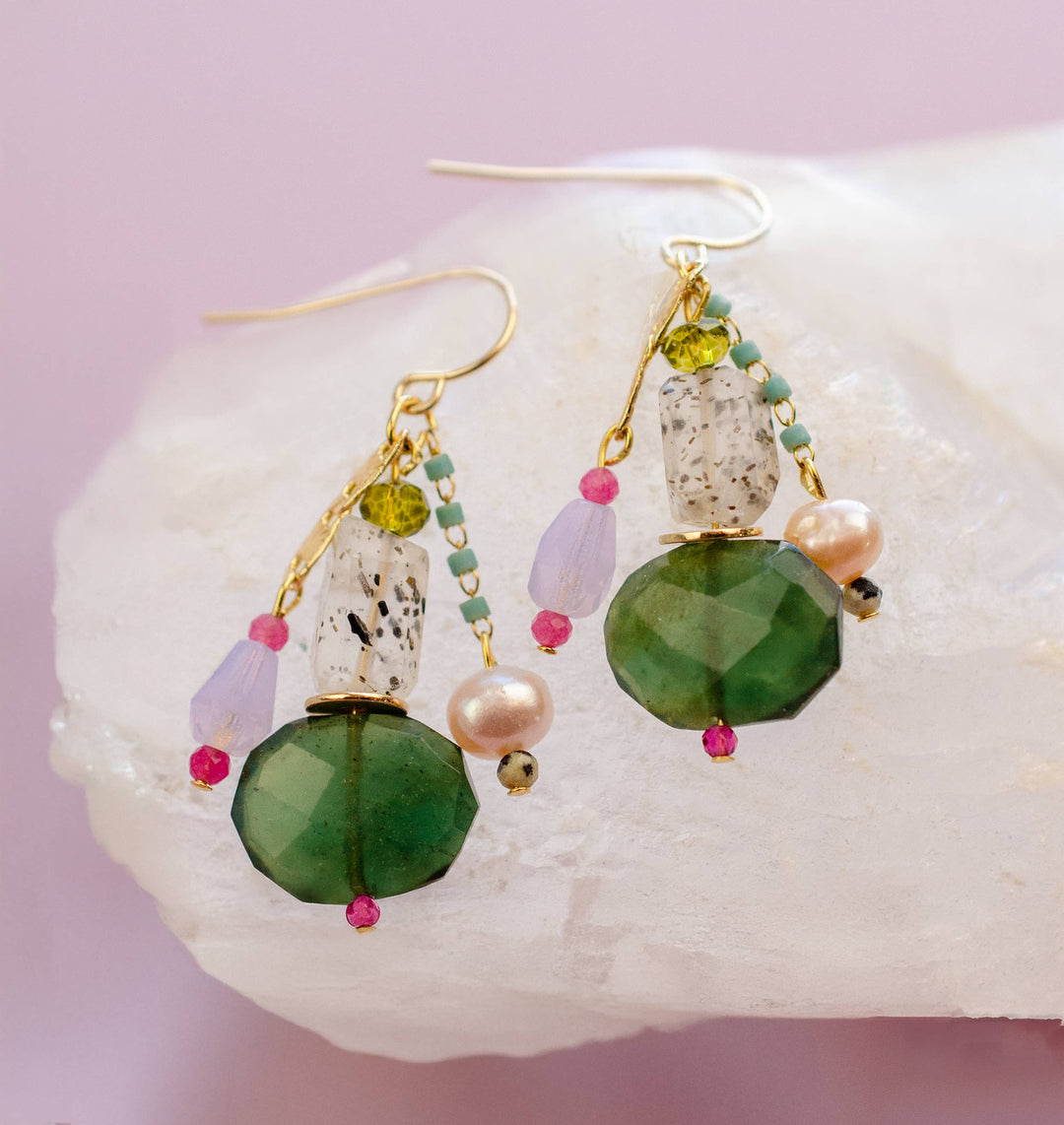 Simone Gemstone Dangle Earrings