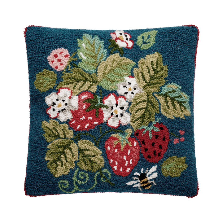 Vintage Strawberries Hook Pillow