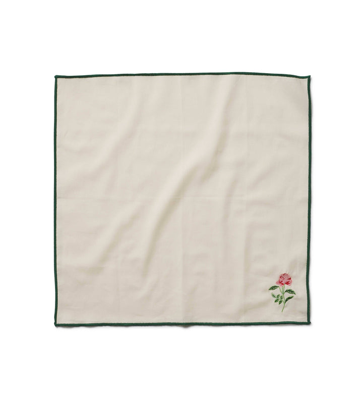 Garden Study Embroidered Cotton Napkins, Assorted Set of 4