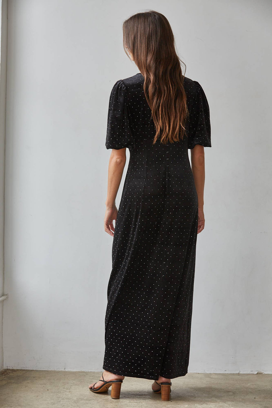 Holiday Plunged V-Neck Midi Dress