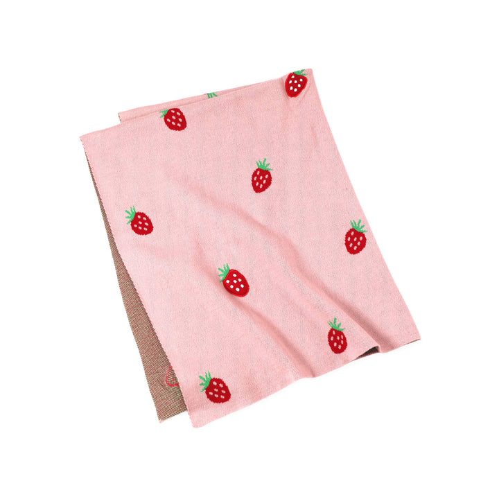 Strawberry Organic Cotton 3D Knit Baby Blanket
