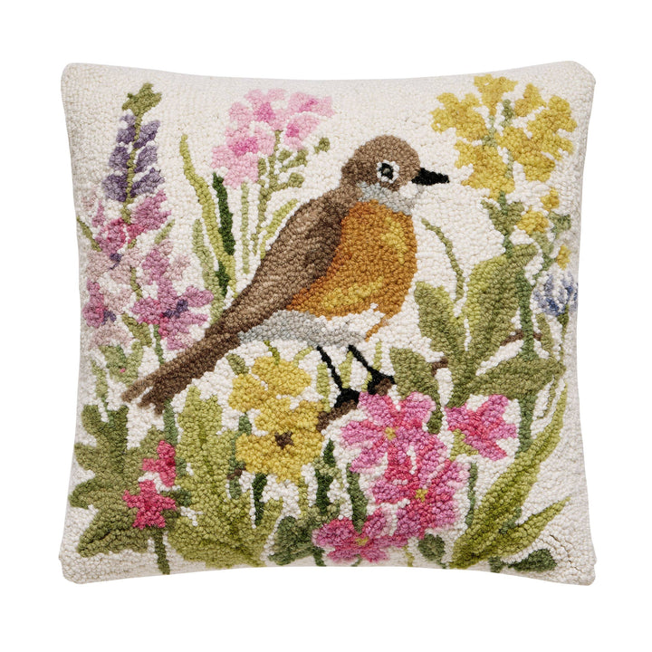 Hummingbird In Wildflowers Hook Pillow