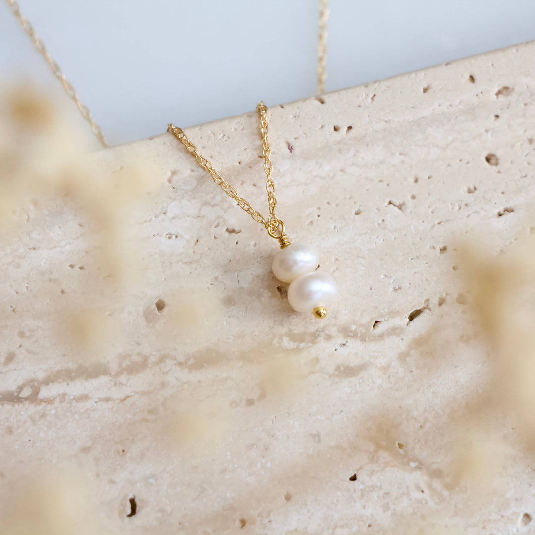 Mini Pearl Drop Necklace - Gold Filled