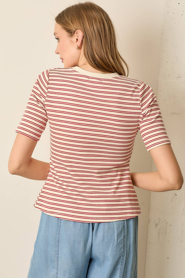 Striped Round Neck Top (2 colors)