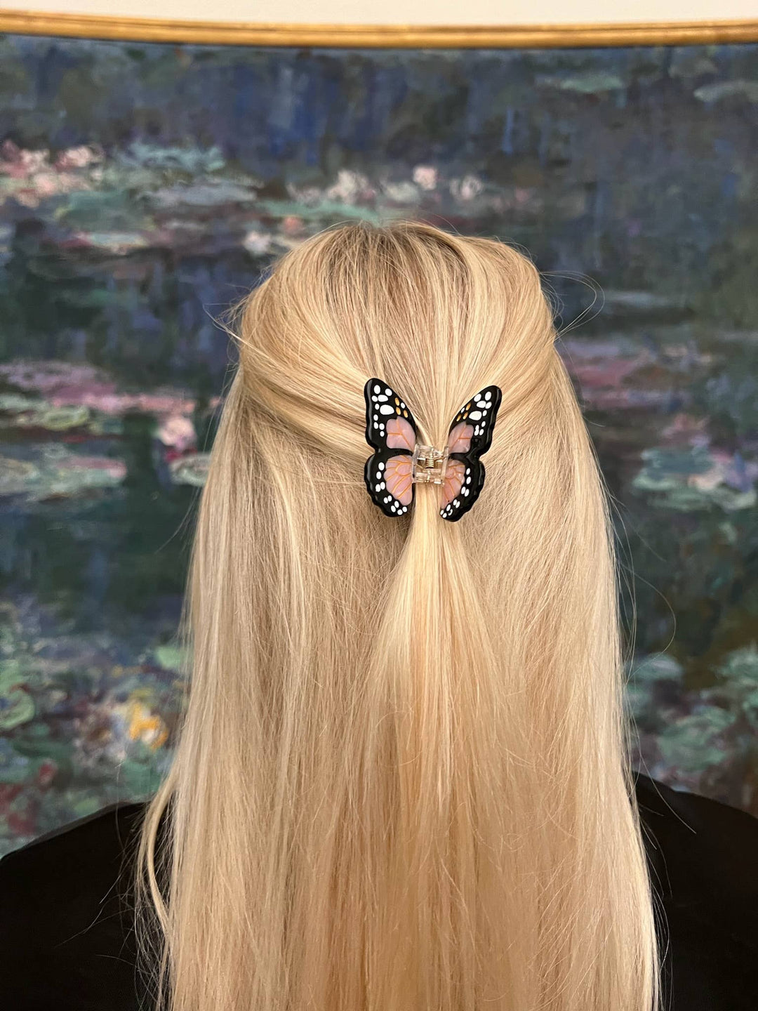 Pink Mini Monarch Hair Clip