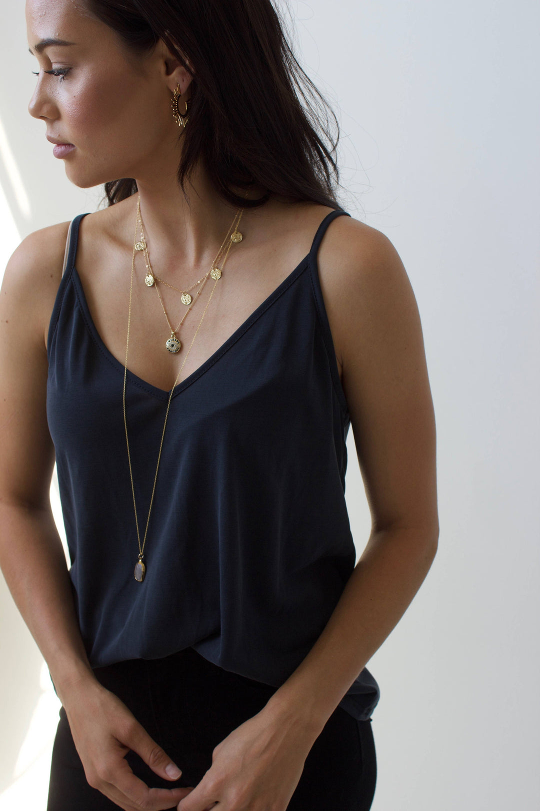 Mini Sun Silhouette Hoops
