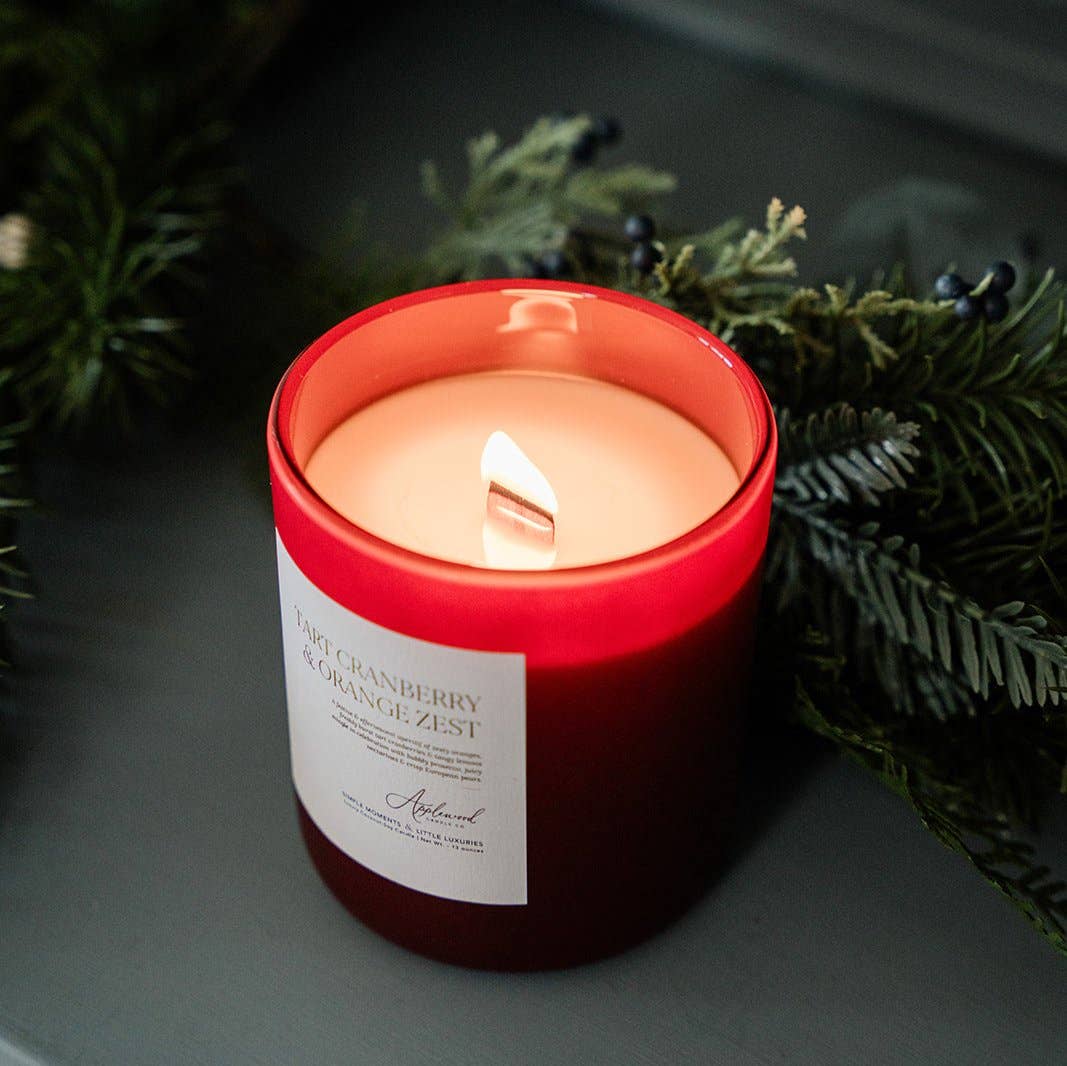 Tart Cranberry &amp; Orange Zest Luxury Candle, Made in Michigan