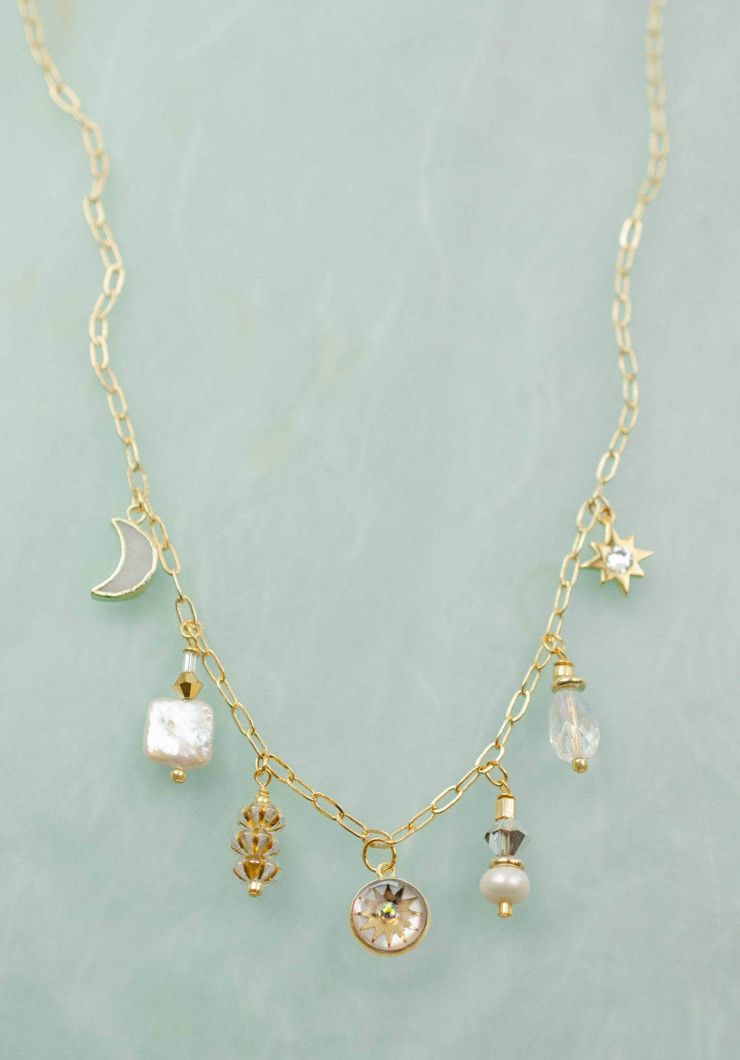 Apollo Pearl Zodiac Charm  Necklace