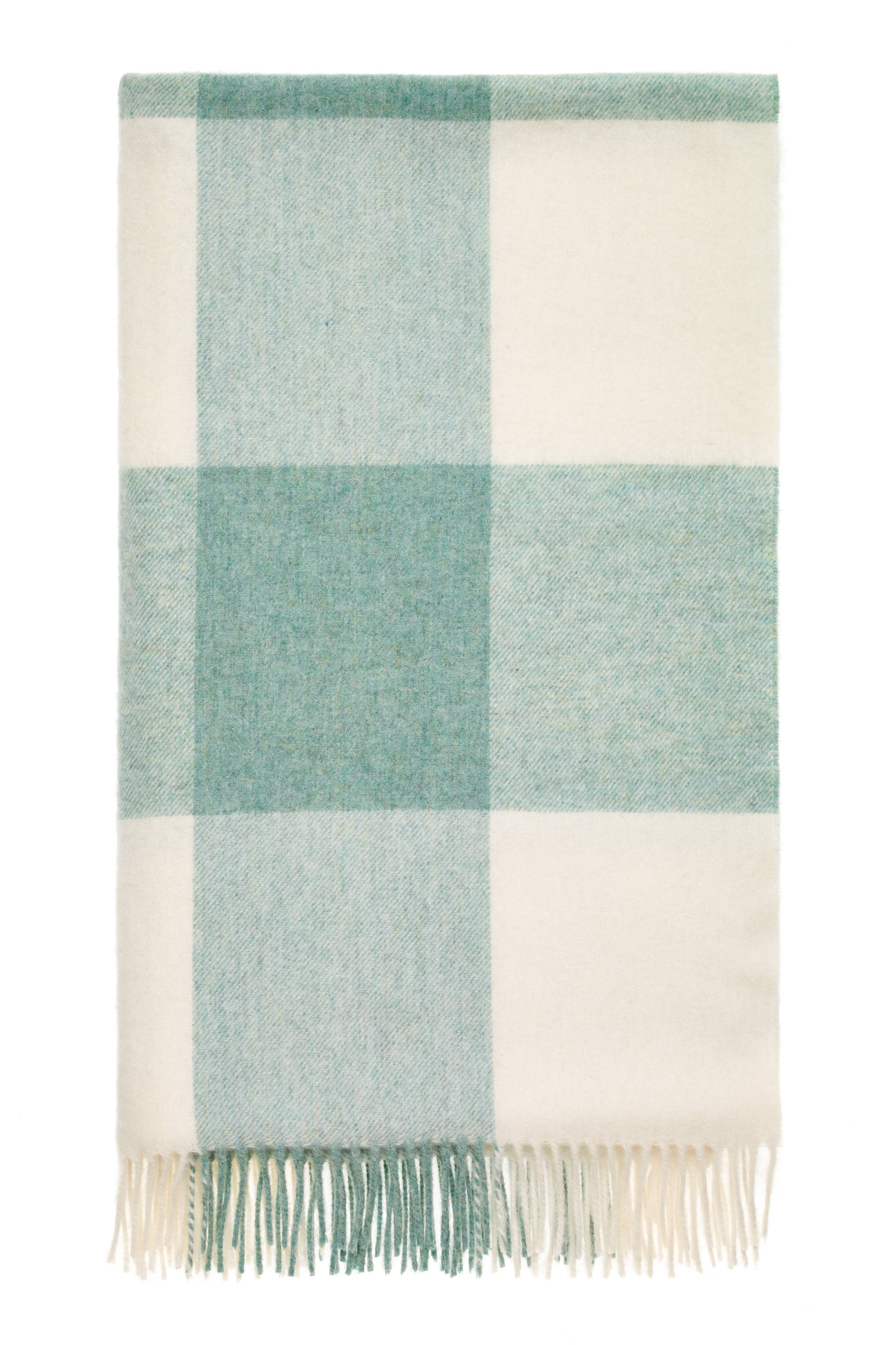 Block Check Merino Lambswool Throw - Thumbnail 3