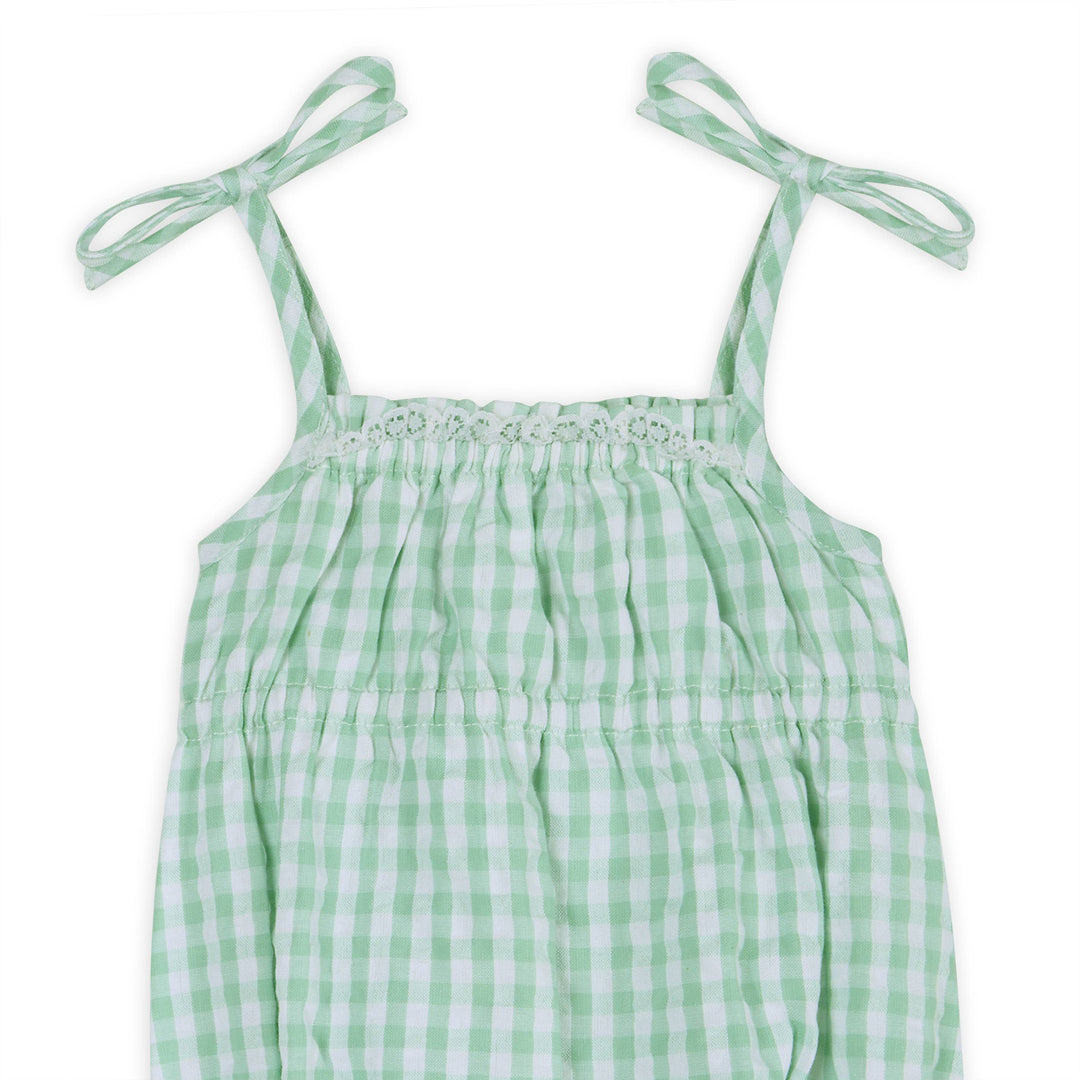 Forest Gingham Baby Romper + Headband