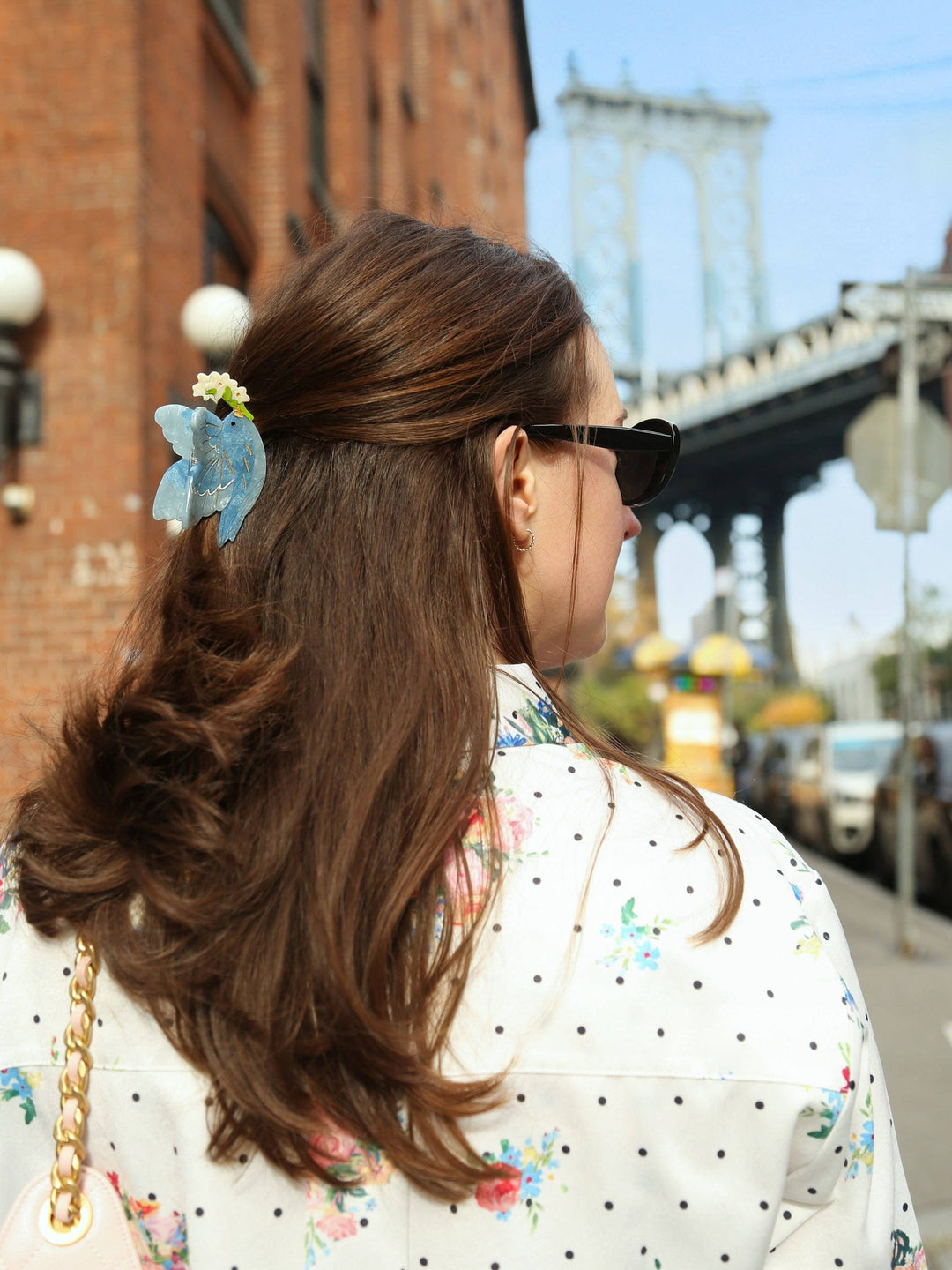 Hand-Painted Bluebird Claw Clip