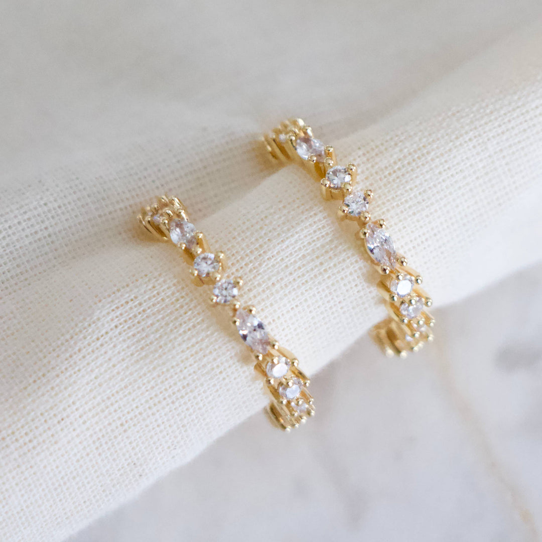 CZ Pave Hoop Earrings - Large 