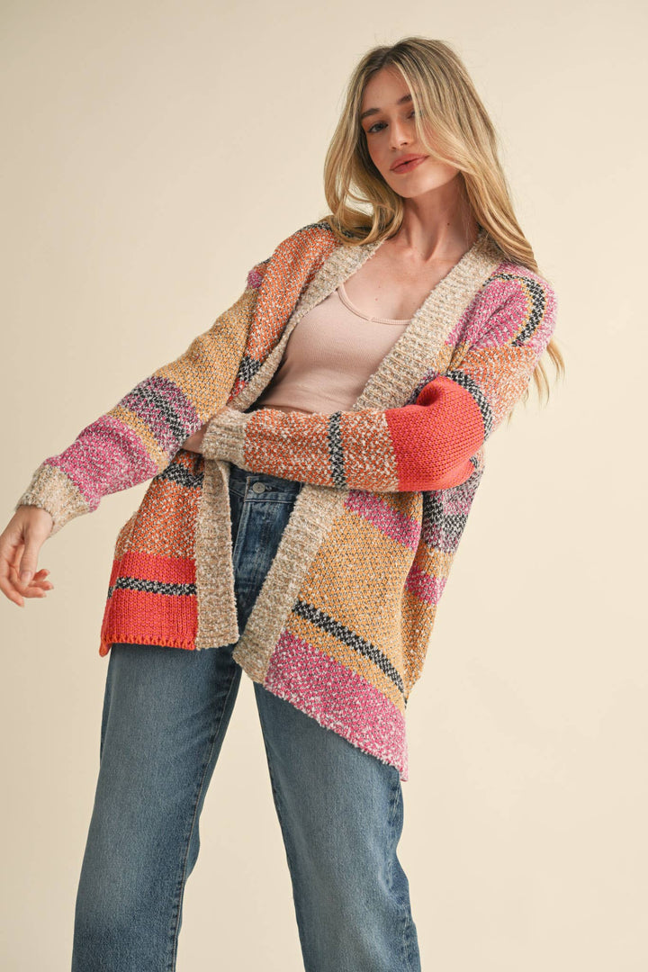 Oversized Color Block Cardigan in 2 Colors