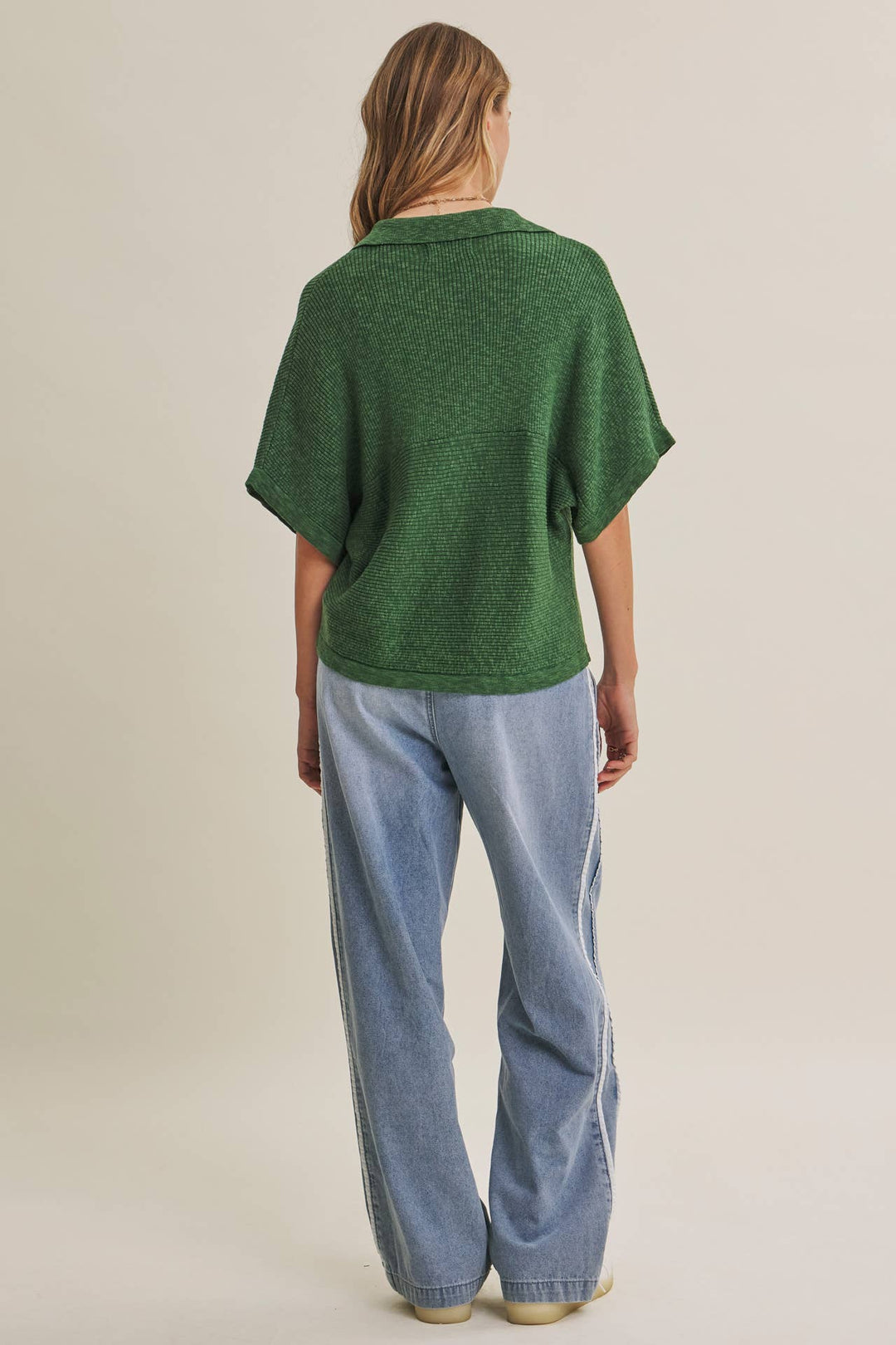 Easy Layering Favorite Relaxed Dolman Sweater in Hunter Green