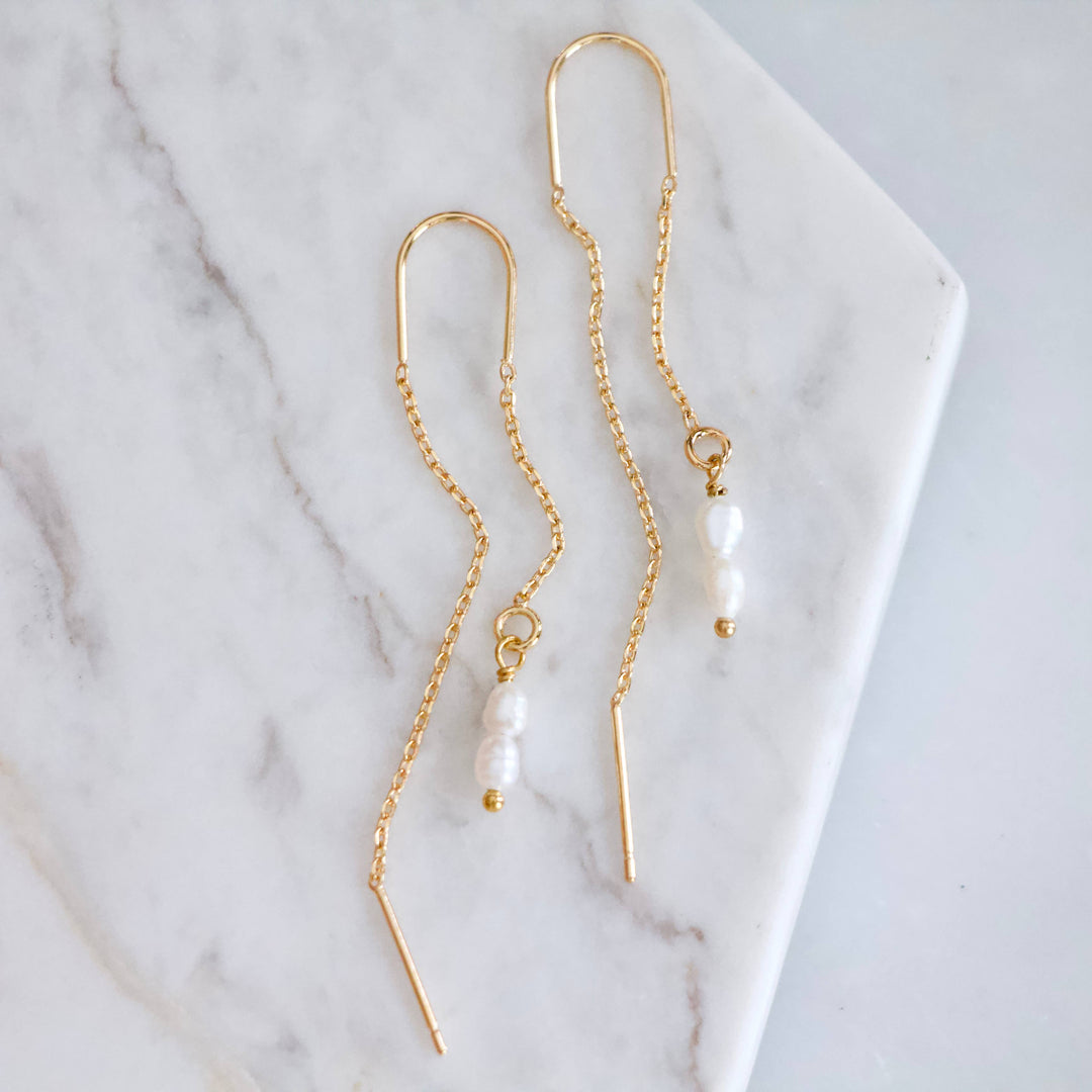 Pearl Threader Earrings 