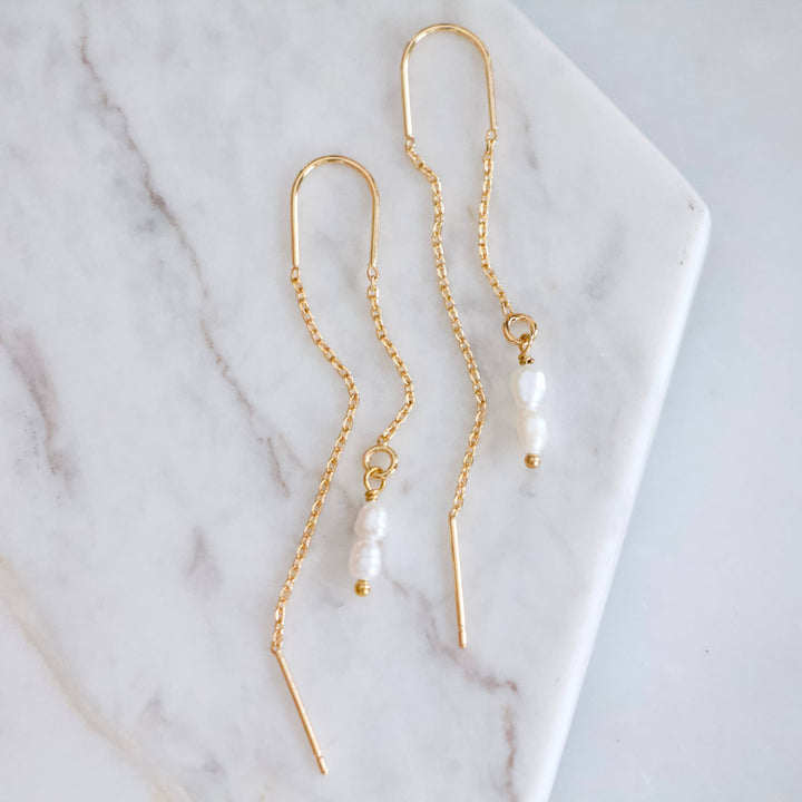 Pearl Threader Earrings 