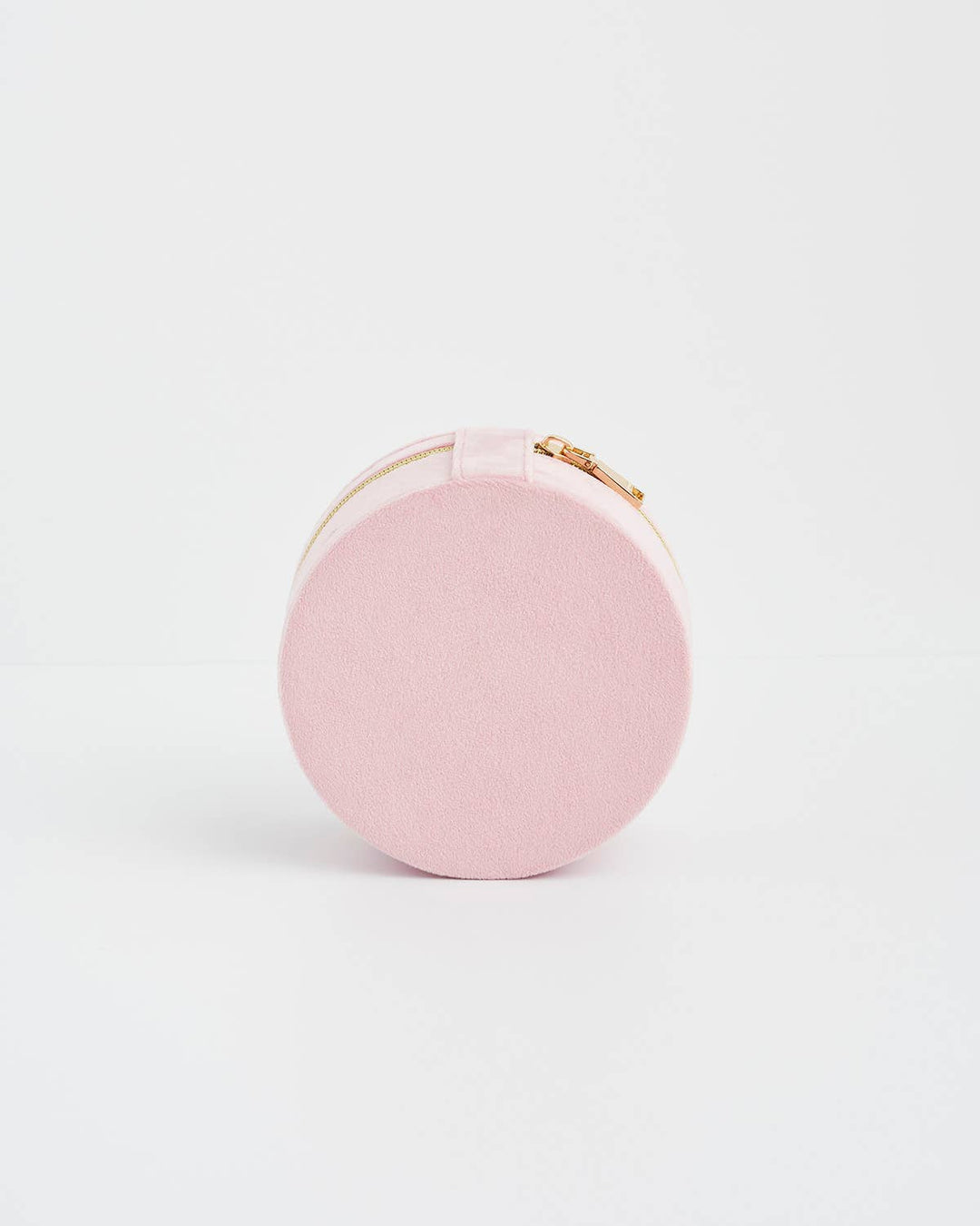 Ladybug Pink Velvet Embroidered Circle Jewelry Box