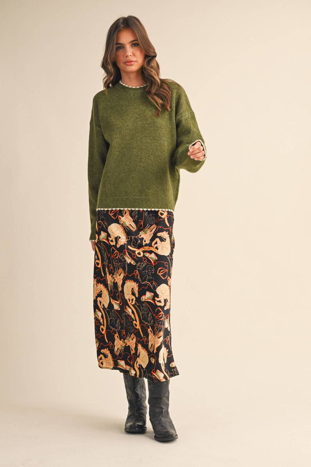Knit Scalloped Edge Sweater