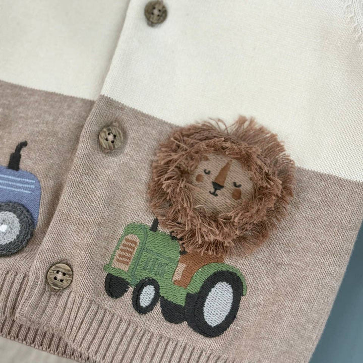 Lion Farm Truck Baby Hooded Jacket